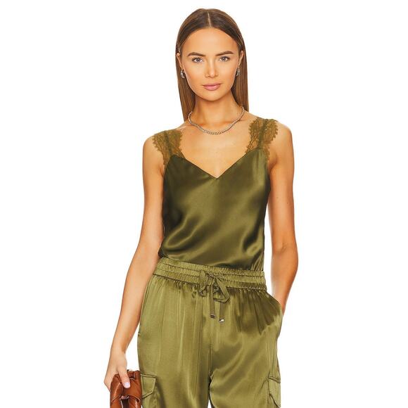 CAMI NYC Marlo Cami in Tea Leaf Green Lace‎ Size M - Picture 1 of 15